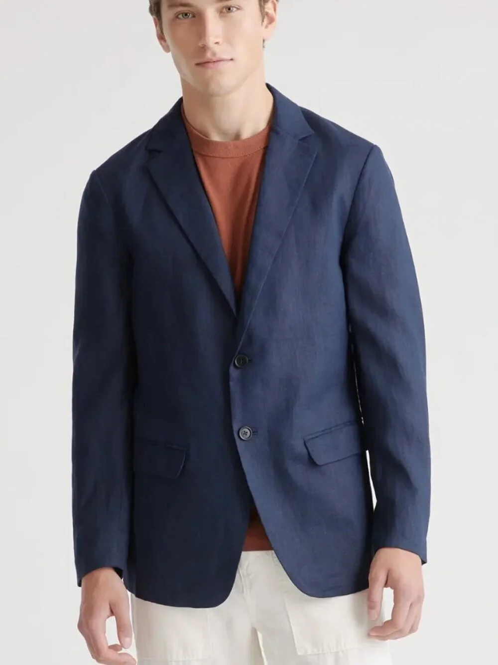 QUINCE 100% European Linen Blazer Mens XXL Navy Blue NWT